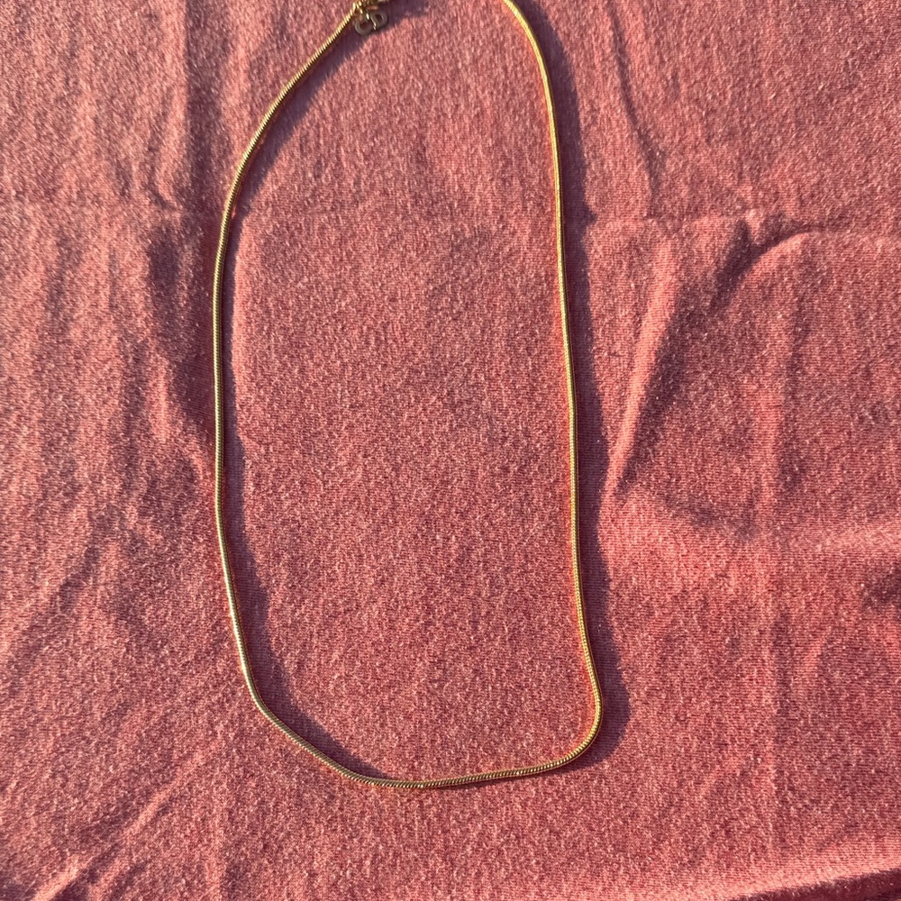 Christian Dior Authentic Gold Tone Snake Chain Necklace - Women Jewelry